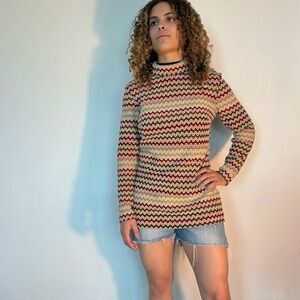 Bleeker Street Vintage 70s Knit top Union Made Mod Stripes M/L